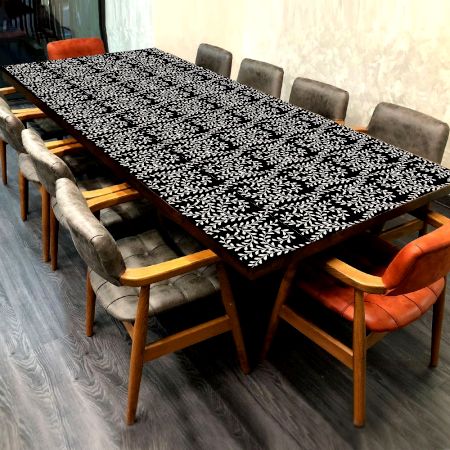 Beautiful Engraved Wood and Resin Table Top in Dark Finish